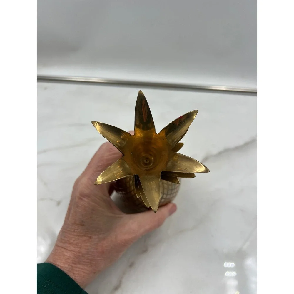 Vintage Penco Industries Brass Pineapple Figurine 7